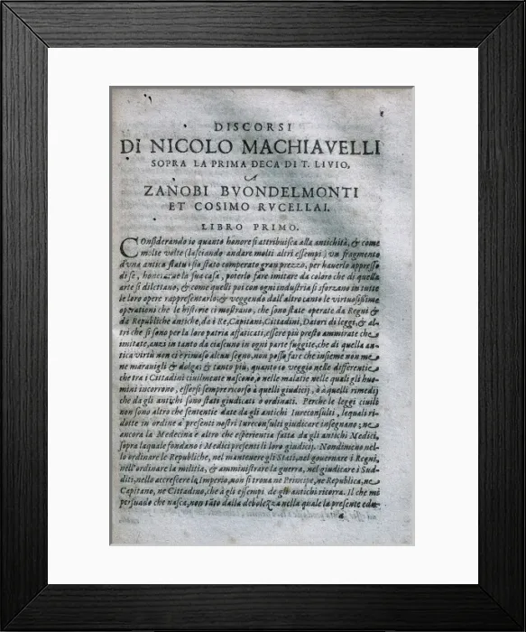 Framed Print : MACHIAVELLI, Niccol (1469-1527) Framed Print : MACHIAVELLI, Niccol (1469-1527)
