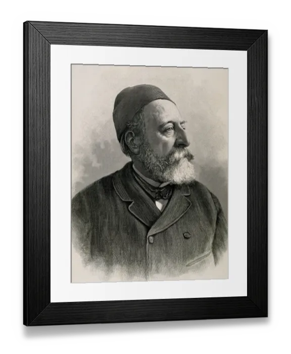 Framed Print : SAINT-SA.NS, Camille (1835-1921). French composer. Portrait of 1910. Etching Framed Print : SAINT-SA.NS, Camille (1835-1921). French composer. Portrait of 1910. Etching