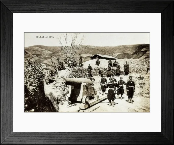 Framed Print : Spain. Third Carlist War (1874). Artillery pieces in Bilbao. Photography Framed Print : Spain. Third Carlist War (1874). Artillery pieces in Bilbao. Photography