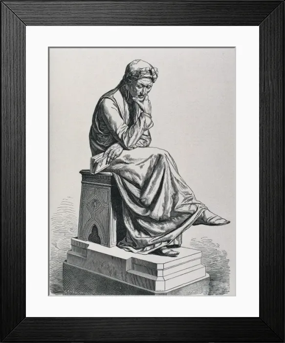 Framed Print : Copy of the sculpture of Jeronimo Suol (1864) that represen Framed Print : Copy of the sculpture of Jeronimo Suol (1864) that represen