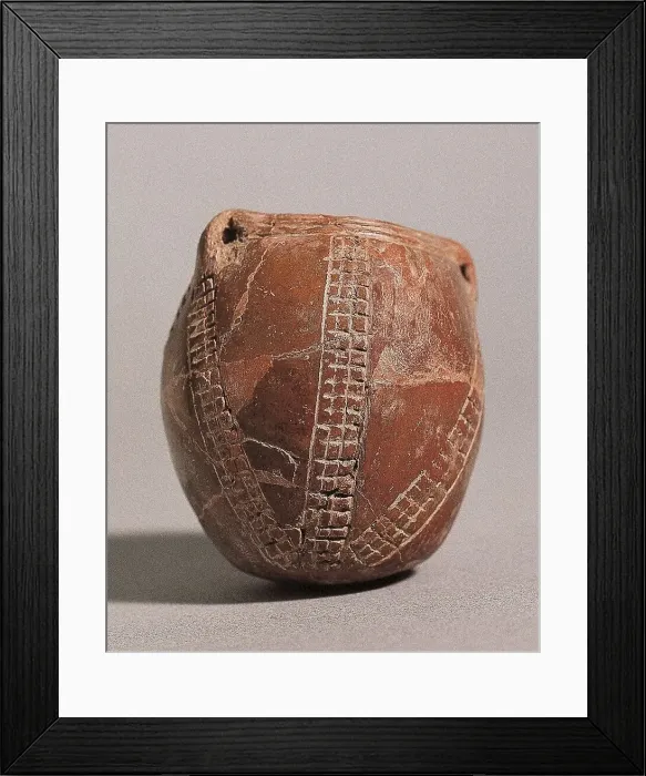 Framed Print : Vase. Neolithic art. Ceramics. Proc: SPAIN. Zuheros. Cave of the Bats Framed Print : Vase. Neolithic art. Ceramics. Proc: SPAIN. Zuheros. Cave of the Bats