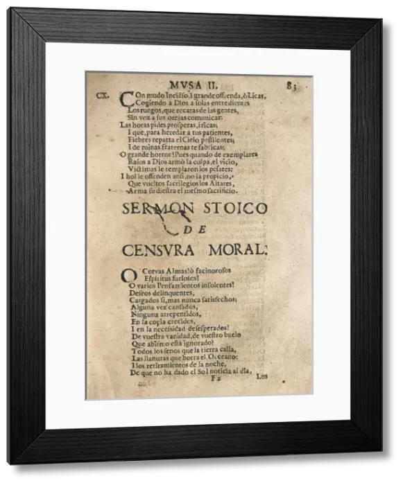 Framed Print : QUEVEDO y VILLEGAS, Francisco de (1580-1645) Framed Print : QUEVEDO y VILLEGAS, Francisco de (1580-1645)