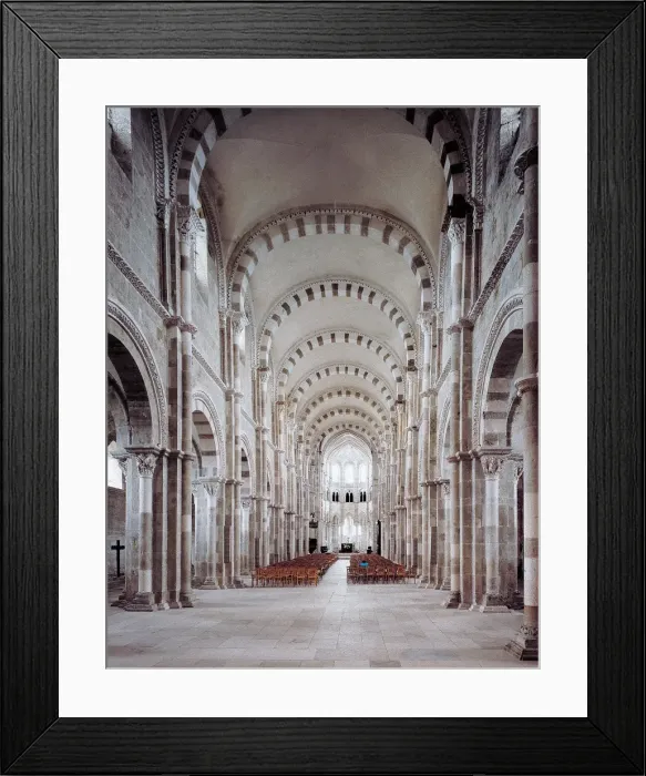 Framed Print : FRANCE. V zelay. Basilica of St Mary Magdalen. Central nave. Romanesque art. Architecture Framed Print : FRANCE. V zelay. Basilica of St Mary Magdalen. Central nave. Romanesque art. Architecture