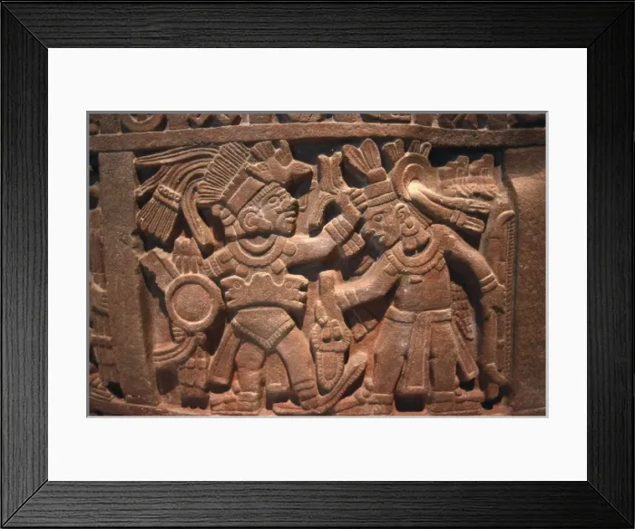 Framed Print : Pre-Columbian relief with fighting scene. Pre-Columbian Framed Print : Pre-Columbian relief with fighting scene. Pre-Columbian