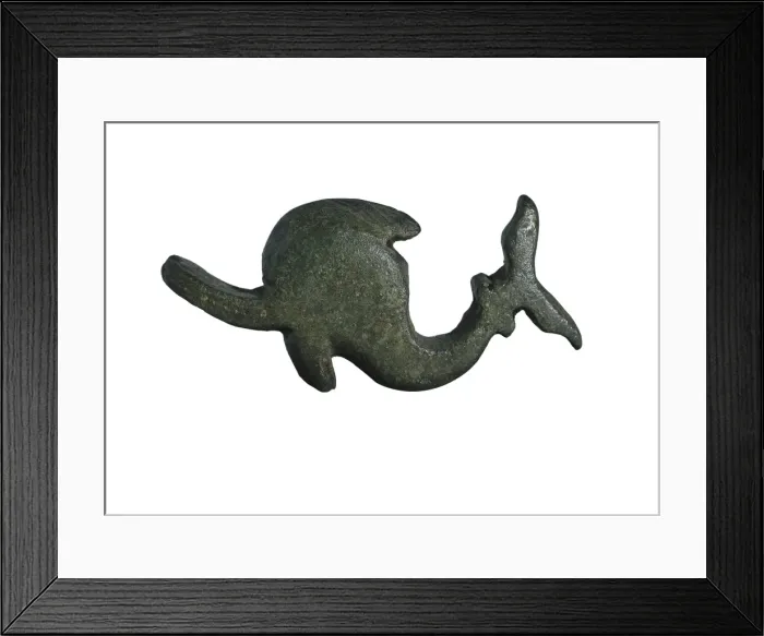 Framed Print : Dolphin. Roman art. Sculpture on bronze. SPAIN Framed Print : Dolphin. Roman art. Sculpture on bronze. SPAIN