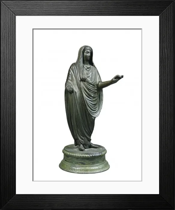 Framed Print : Statuette depicting a figure with robe (1st c Framed Print : Statuette depicting a figure with robe (1st c