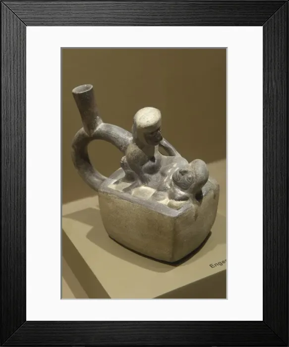 Framed Print : Ceramics depicting the stages of life (3rd c Framed Print : Ceramics depicting the stages of life (3rd c