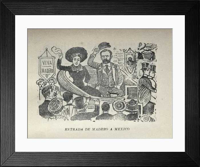 Framed Print : Entering Mexico, 1911. Engraving Framed Print : Entering Mexico, 1911. Engraving