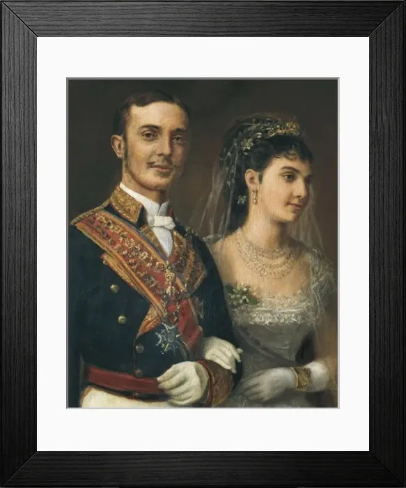 Framed Print : Wedding portrait of Alfonso XII and Mar Framed Print : Wedding portrait of Alfonso XII and Mar