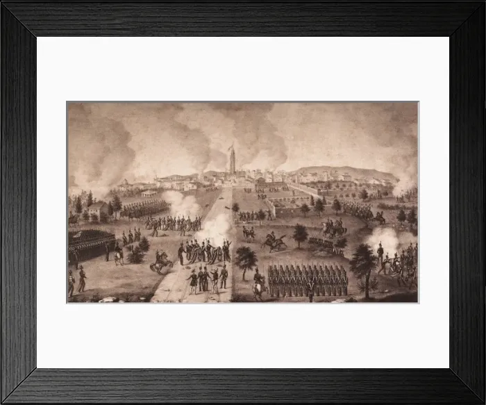 Framed Print : Spain (1843). Bombardment of the city of Reus Framed Print : Spain (1843). Bombardment of the city of Reus