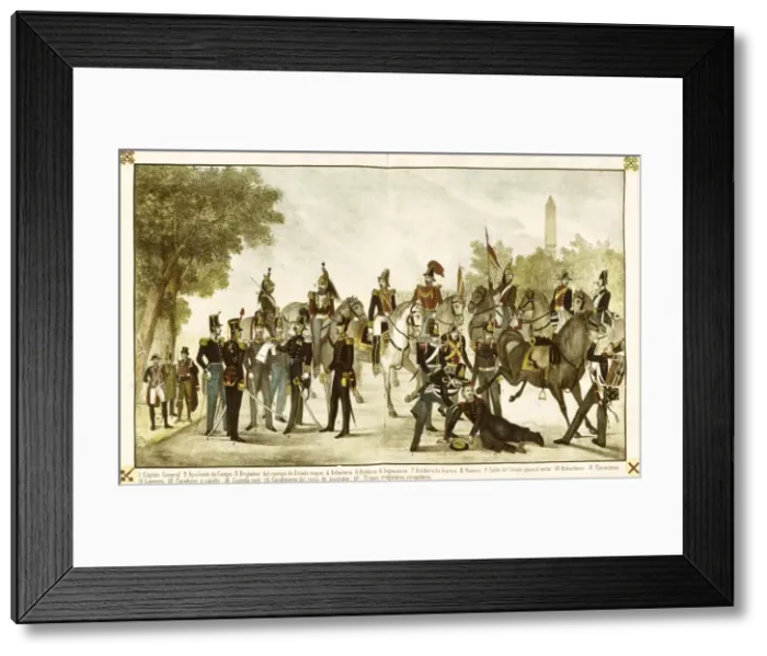 Framed Print : Spanish uniforms of the beginning of the 19th Framed Print : Spanish uniforms of the beginning of the 19th