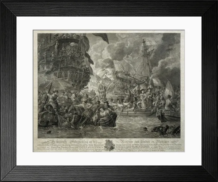 Framed Print : Dutch Attack on the Medway, June 1667. The Dutch Framed Print : Dutch Attack on the Medway, June 1667. The Dutch