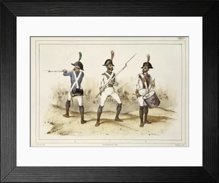 Framed Print : France. Uniforms of 1805. Litography Framed Print : France. Uniforms of 1805. Litography