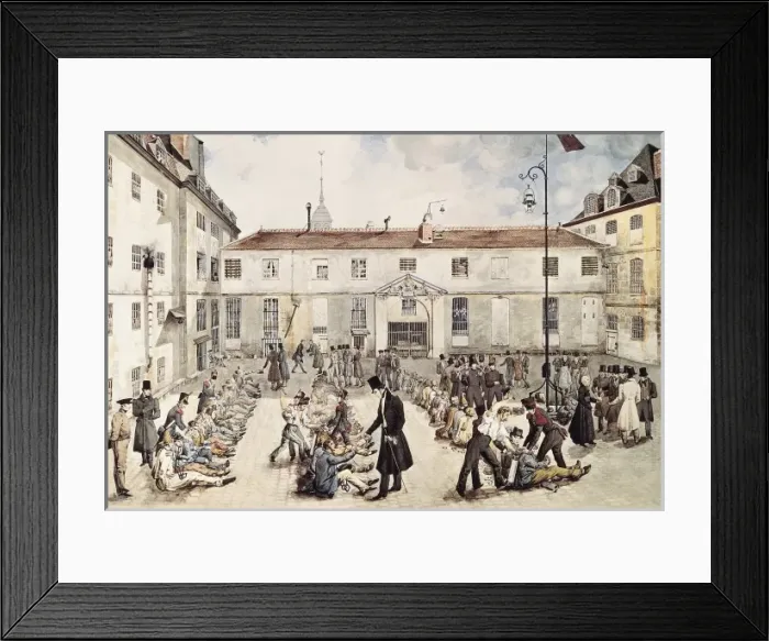 Framed Print : Enchaining of prisoners at the Bic괲e Prison Framed Print : Enchaining of prisoners at the Bic괲e Prison
