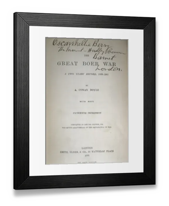 Framed Print : DOYLE, Arthur Conan (1859-1930). British writer Framed Print : DOYLE, Arthur Conan (1859-1930). British writer