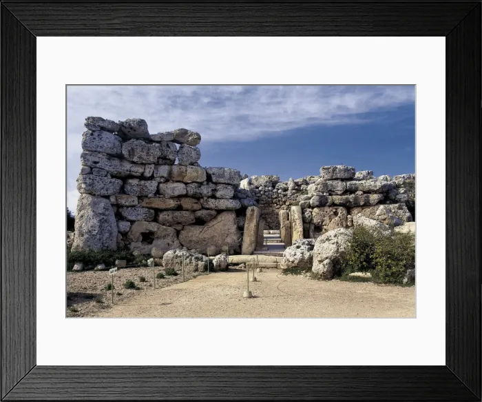 Framed Print : MALTA. Gozo Island. Xaghra. Megalithic temple Framed Print : MALTA. Gozo Island. Xaghra. Megalithic temple