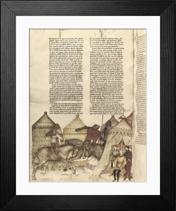 Framed Print : Tournament with Tristan with a knight before Framed Print : Tournament with Tristan with a knight before
