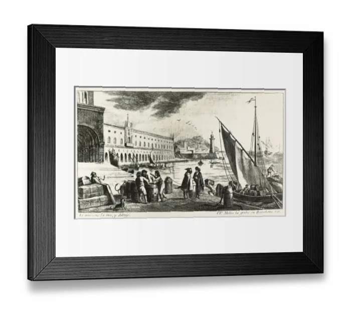 Framed Print : View of Barcelona by Pedro Pascual Moles (1779) Framed Print : View of Barcelona by Pedro Pascual Moles (1779)