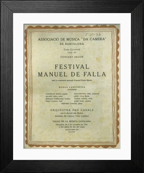 Framed Print : CASALS, Pau (1876-1973). Spanish cellist, composer Framed Print : CASALS, Pau (1876-1973). Spanish cellist, composer