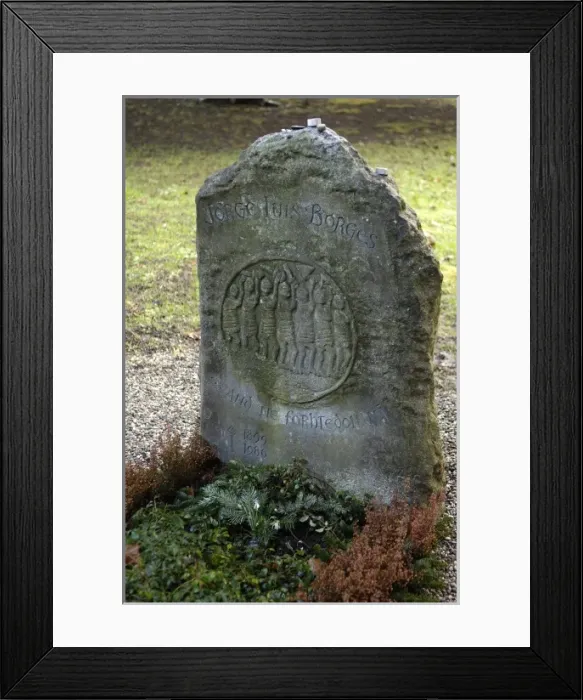 Framed Print : SWITZERLAND. Geneva. Jorge Luis Borges tomb Framed Print : SWITZERLAND. Geneva. Jorge Luis Borges tomb