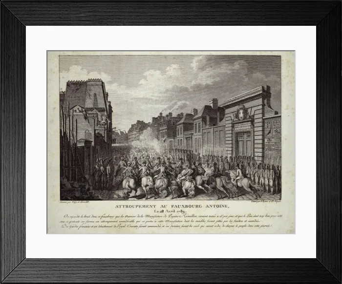 Framed Print : Paris (April 24th, 1789). The cavalry charges Framed Print : Paris (April 24th, 1789). The cavalry charges