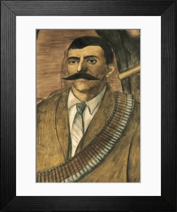Framed Print : ZAPATA, Emiliano (1883-1919). Piece of a wallpainting Framed Print : ZAPATA, Emiliano (1883-1919). Piece of a wallpainting