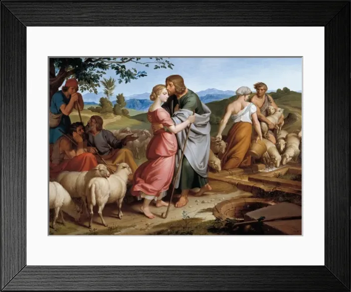 Framed Print : F܈RICH, Josef von (1800-1876). Jacob Encountering Framed Print : F܈RICH, Josef von (1800-1876). Jacob Encountering