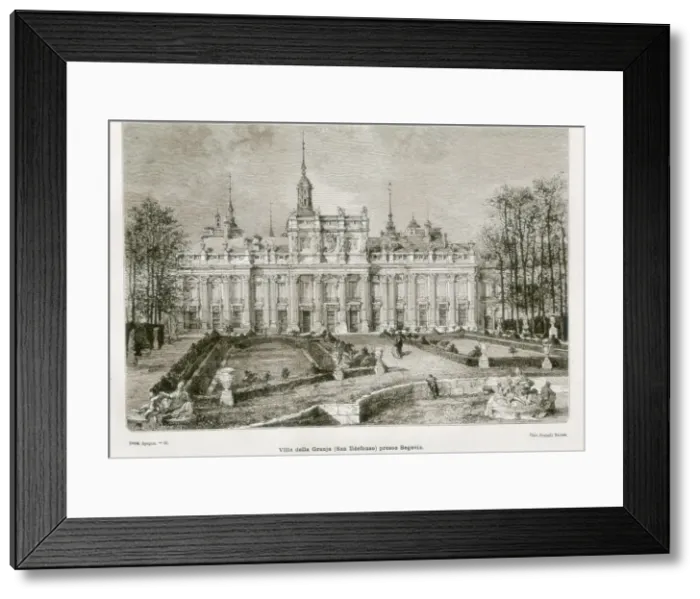 Framed Print : Spain (1874). Royal Palace of la Granja de San Framed Print : Spain (1874). Royal Palace of la Granja de San