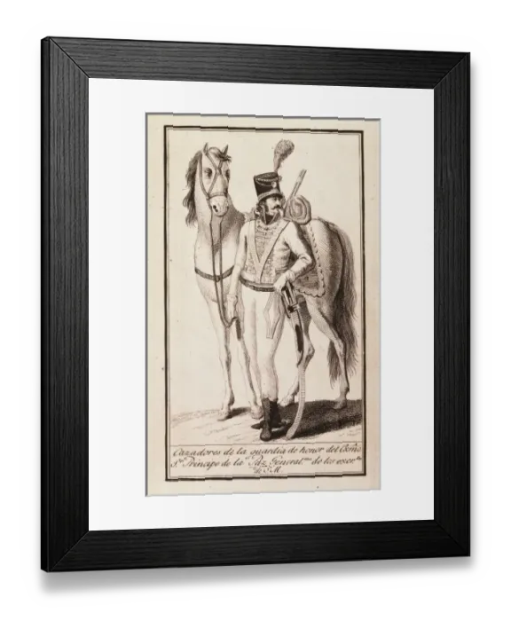 Framed Print : Chasseur of the Godoys honour guard, of His Framed Print : Chasseur of the Godoys honour guard, of His