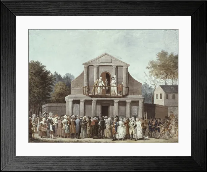 Framed Print : FRANCE. Paris. Anonymous watercolour, 18th c Framed Print : FRANCE. Paris. Anonymous watercolour, 18th c