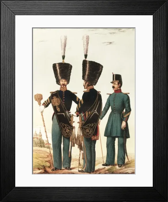 Framed Print : Spain (1853). Infantry soldiers. Litography Framed Print : Spain (1853). Infantry soldiers. Litography