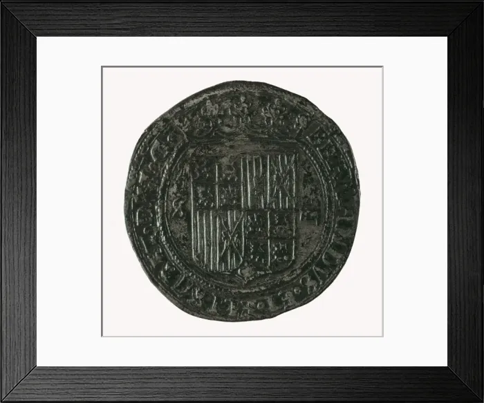 Framed Print : Castilian real de a 4 coin of the period of Framed Print : Castilian real de a 4 coin of the period of