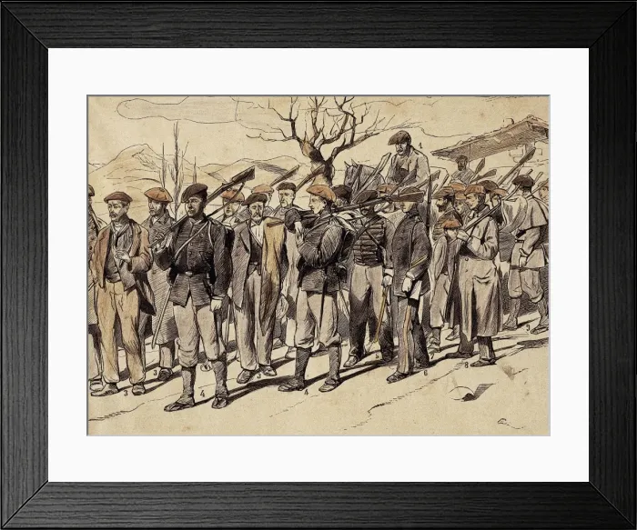 Framed Print : Spain. Third Carlist War. Left army. Presentation Framed Print : Spain. Third Carlist War. Left army. Presentation