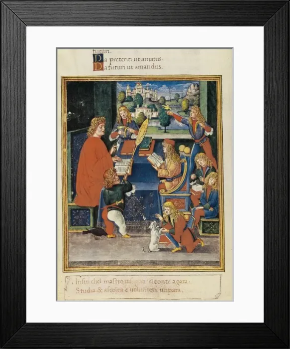 Framed Print : Maximiliano Sforza at school, picture of an Italian Framed Print : Maximiliano Sforza at school, picture of an Italian