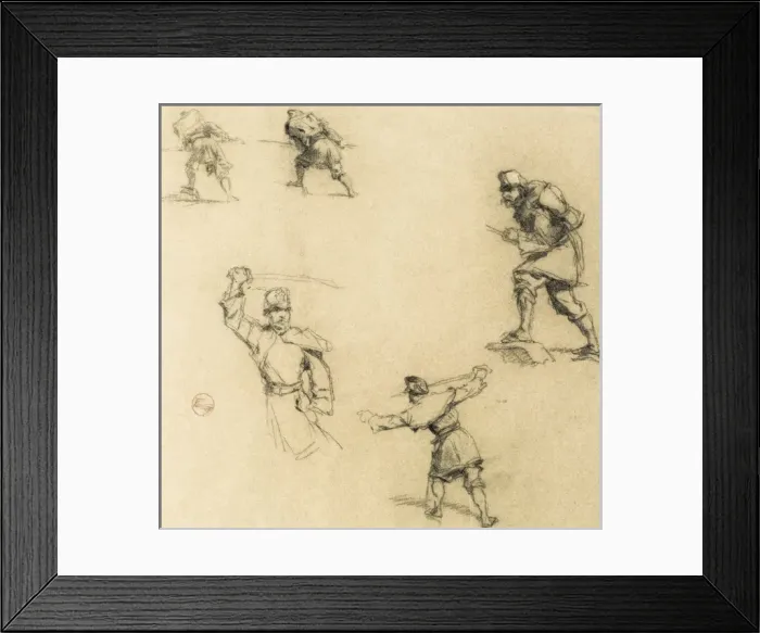 Framed Print : FORTUNY, Mariano (1838-1874). Soldier in attack Framed Print : FORTUNY, Mariano (1838-1874). Soldier in attack