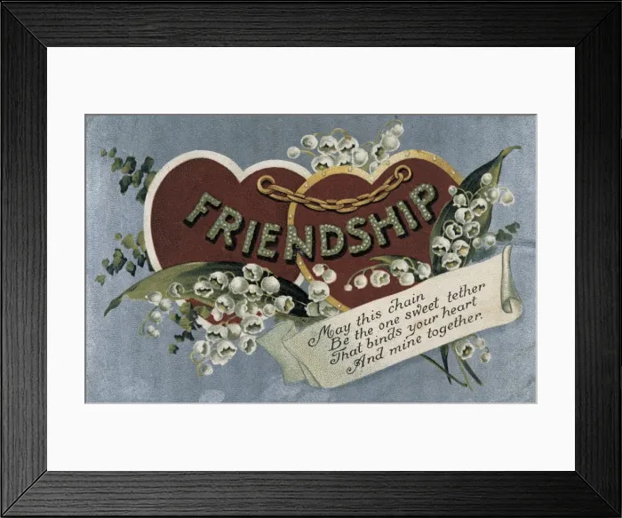 Framed Print : Valentines Day card. Engraving. Private Collection Framed Print : Valentines Day card. Engraving. Private Collection