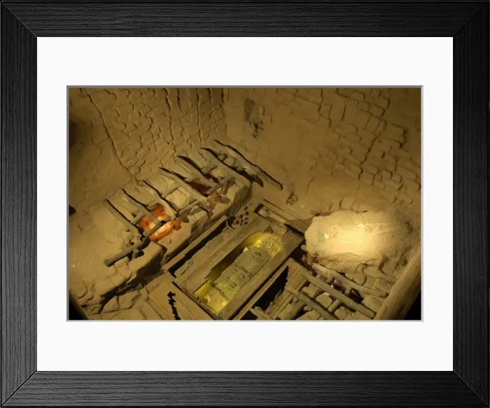 Framed Print : Reconstruction of the tomb. Moche or Mochica Framed Print : Reconstruction of the tomb. Moche or Mochica