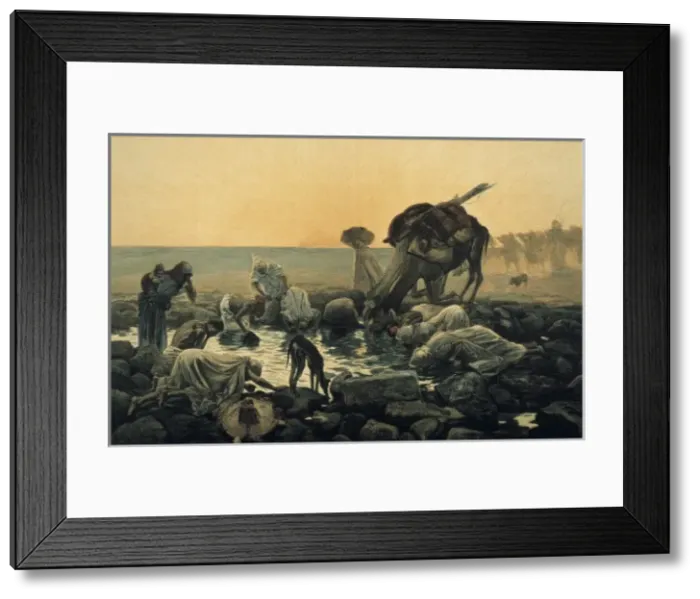 Framed Print : In the country of thirst. Published in L Illustration Framed Print : In the country of thirst. Published in L Illustration