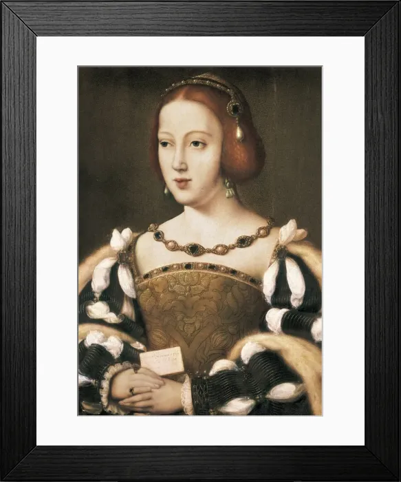 Framed Print : Joos Van Cleve (1485-1541). Eleanor of Austria Framed Print : Joos Van Cleve (1485-1541). Eleanor of Austria