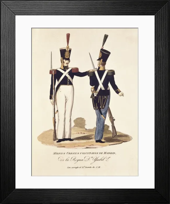 Framed Print : Spain (19th c. ). Volunteer urban militia of Madrid Framed Print : Spain (19th c. ). Volunteer urban militia of Madrid