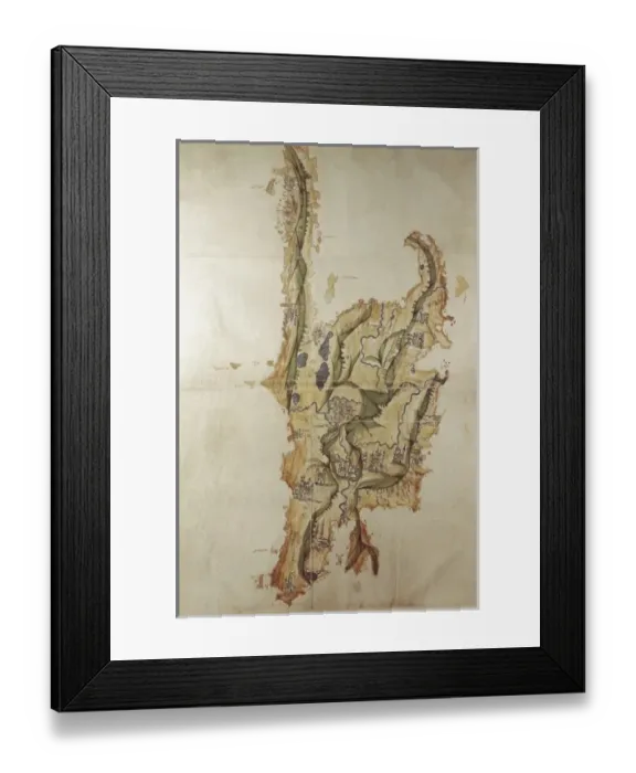 Framed Print : Map of the island of Santo Domingo (16th c. ) Framed Print : Map of the island of Santo Domingo (16th c. )