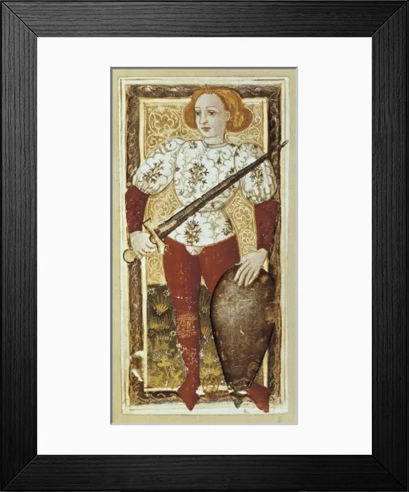Framed Print : Tarot of Charles V of France (14th c. ). The Knight Framed Print : Tarot of Charles V of France (14th c. ). The Knight