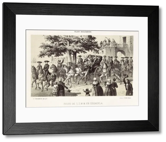 Framed Print : Spain (1860). Walk of Isabel II and Francisco Framed Print : Spain (1860). Walk of Isabel II and Francisco