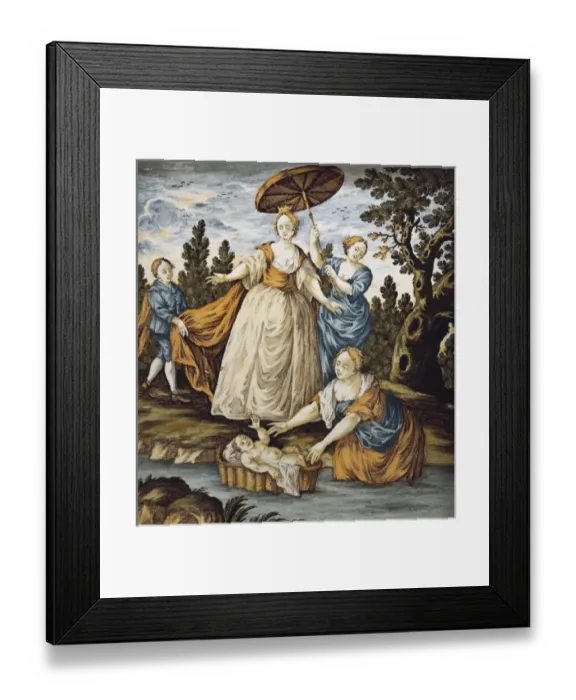 Framed Print : Moses saved from the water. 18th c. Maiolica Framed Print : Moses saved from the water. 18th c. Maiolica