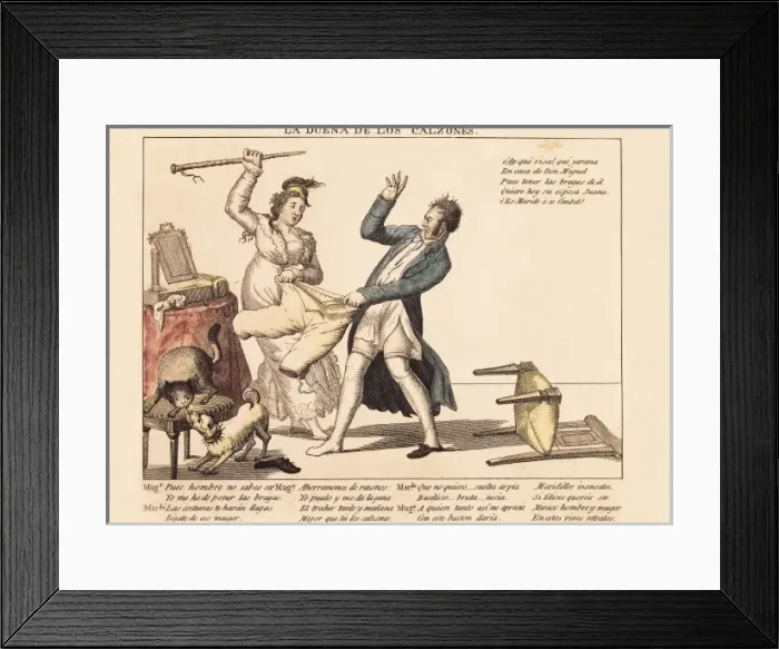 Framed Print : The owner of the pants (19th c. ). Engraving Framed Print : The owner of the pants (19th c. ). Engraving