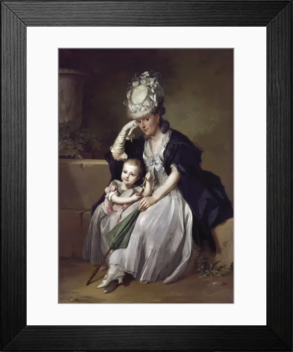 Framed Print : TISCHBEIN, Ludwig (18th c. -19th c. ). Mother with Framed Print : TISCHBEIN, Ludwig (18th c. -19th c. ). Mother with