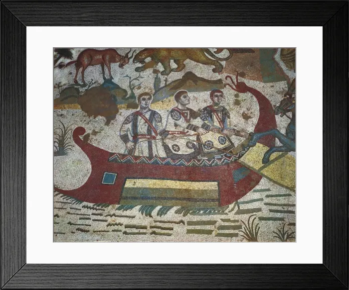 Framed Print : Great Hunting Mosaic. 4th c. ITALY. Piazza Armerina