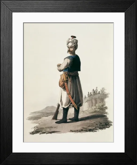 Framed Print : Turkish Janissary. Litography