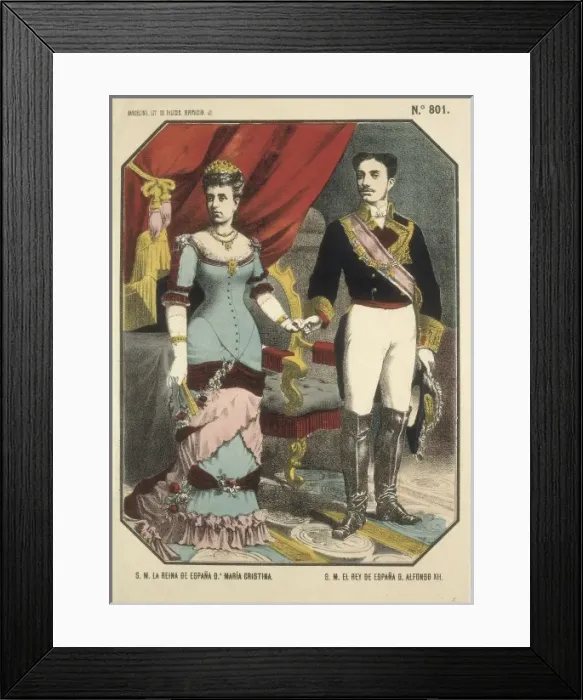 Framed Print : Spain. The kings Alfonso XII and Mar Framed Print : Spain. The kings Alfonso XII and Mar