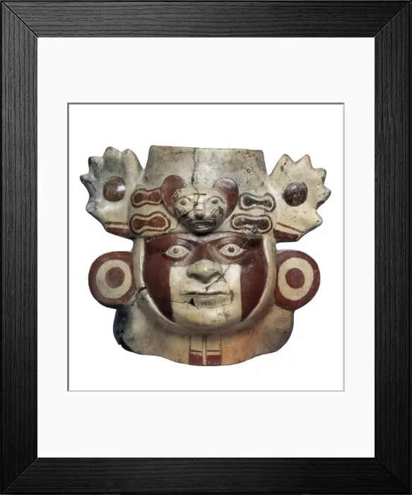 Framed Print : Warrior head shaped vessel. Moche or Mochica Framed Print : Warrior head shaped vessel. Moche or Mochica